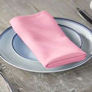 12 pink Polyester Cloth Napkins - 17 x 17 Inch Soft Washable Dinner Napkin